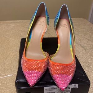 New ladies rainbow heel dress shoes